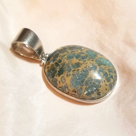 ALUMA Ocean Jasper Sterling Enhancer Pendant - Picture 2 of 8